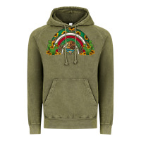 Vintage Olive mexican flag cactus and sunflowers rainbow Vintage Hoodie - Jasminsmagicworld