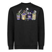 Black skeleton coffee cups Heavyweight Sweatshirt - NancyCooperArtShop