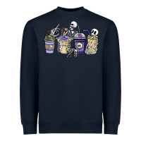 Navy skeleton coffee cups Heavyweight Sweatshirt - NancyCooperArtShop