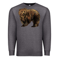 Charcoal Heather Grizzly Bear Premium Sweatshirt - HowdyJamesFarm