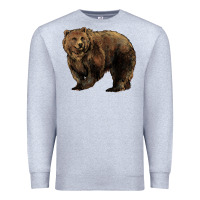 Heather Grey Grizzly Bear Premium Sweatshirt - HowdyJamesFarm