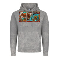 Cloud Rock texas longhorn with aztec tiger and  leopard Vintage Hoodie - RanaPortraitStore