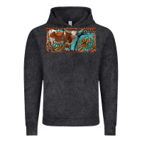 Vintage Black texas longhorn with aztec tiger and  leopard Vintage Hoodie - RanaPortraitStore