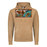 Vintage Camel texas longhorn with aztec tiger and  leopard Vintage Hoodie - RanaPortraitStore