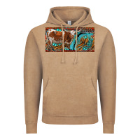 Vintage Coffee texas longhorn with aztec tiger and  leopard Vintage Hoodie - RanaPortraitStore