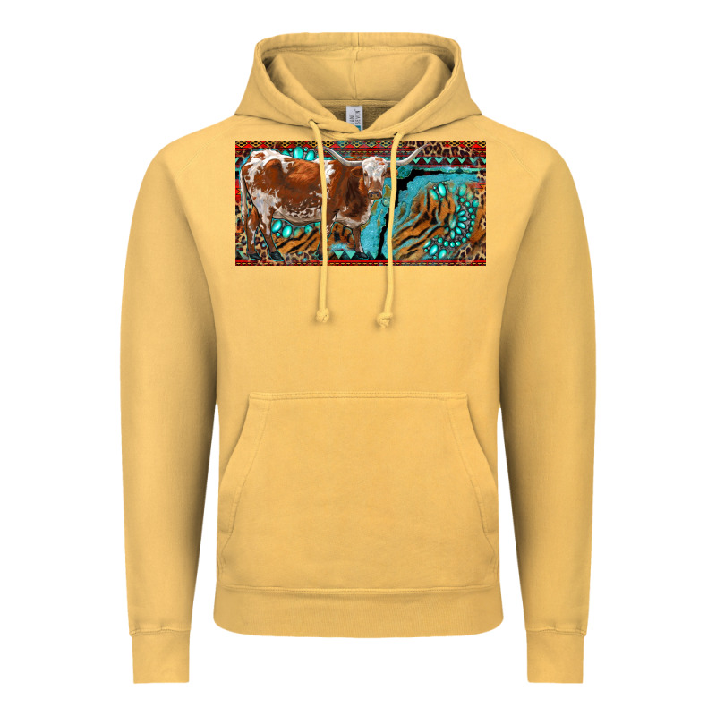 Texas Longhorn With Aztec Tiger And  Leopard Vintage Hoodie by RanaPortraitStore | Teevron