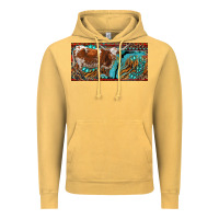 Vintage Mustard texas longhorn with aztec tiger and  leopard Vintage Hoodie - RanaPortraitStore