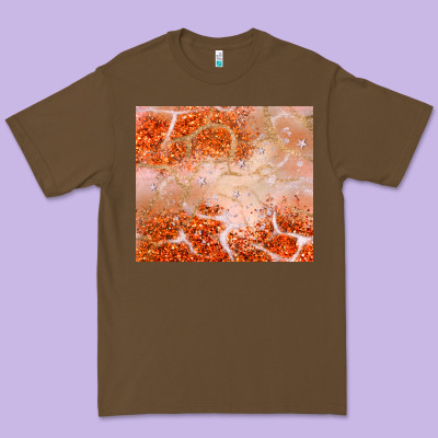 Orange Glitter Premium Tee Designed By Jahusdesignshop