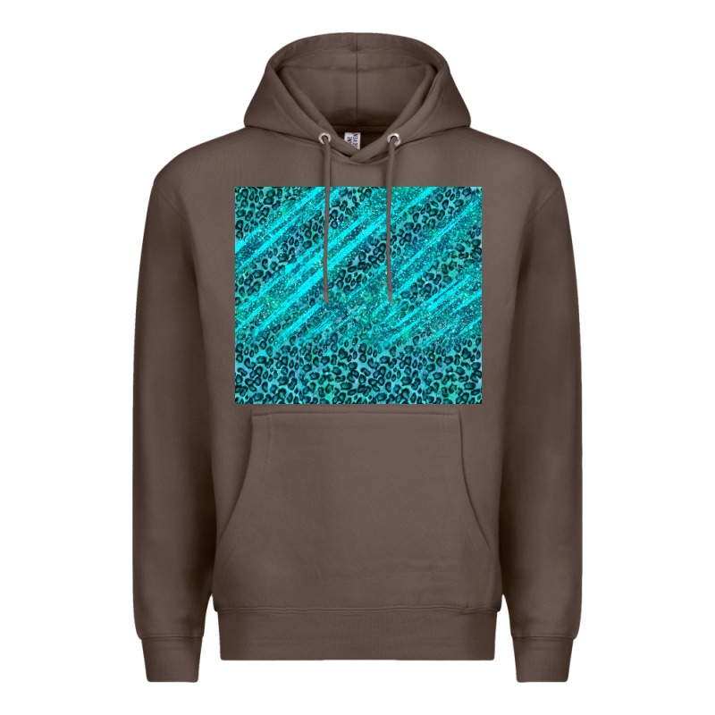 Blue Glitter With Leopard Pattern Premium Hoodie by TumblerDesignByShophia | Teevron