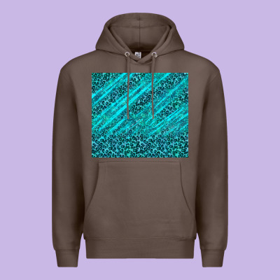 Blue Glitter With Leopard Pattern Premium Hoodie Designed By Tumblerdesignbyshophia