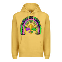 Antique Gold mardi gras fleur de lis rainbow Premium Hoodie - JahusDesignShop