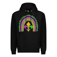 Black mardi gras fleur de lis rainbow Premium Hoodie - JahusDesignShop