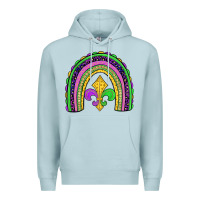 Blue Mist mardi gras fleur de lis rainbow Premium Hoodie - JahusDesignShop