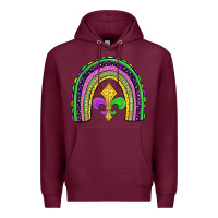 Burgundy mardi gras fleur de lis rainbow Premium Hoodie - JahusDesignShop