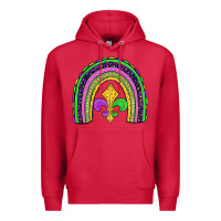 Cardinal mardi gras fleur de lis rainbow Premium Hoodie - JahusDesignShop