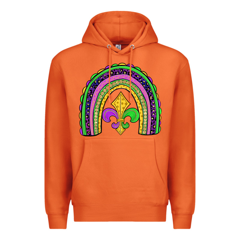 Mardi Gras Fleur De Lis Rainbow Premium Hoodie by JahusDesignShop | Teevron