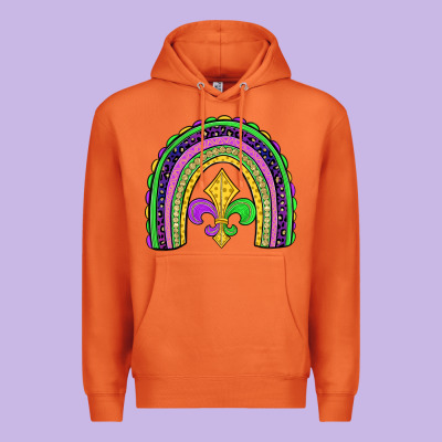 Mardi Gras Fleur De Lis Rainbow Premium Hoodie Designed By Jahusdesignshop