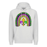 Dove Grey mardi gras fleur de lis rainbow Premium Hoodie - JahusDesignShop
