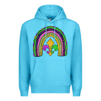 Ocean Blue mardi gras fleur de lis rainbow Premium Hoodie - JahusDesignShop