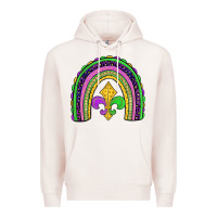 Pale Pink mardi gras fleur de lis rainbow Premium Hoodie - JahusDesignShop