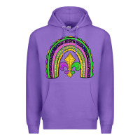 Purple mardi gras fleur de lis rainbow Premium Hoodie - JahusDesignShop