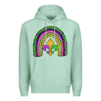 Seafoam mardi gras fleur de lis rainbow Premium Hoodie - JahusDesignShop