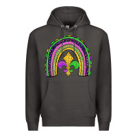 Smoke mardi gras fleur de lis rainbow Premium Hoodie - JahusDesignShop