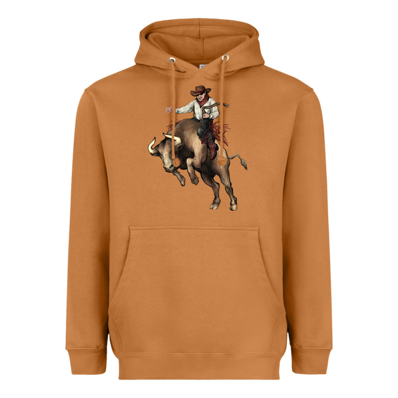 Cowboy Bull Rodeo Heavyweight Hoodie by HowdyJamesFarm | Teevron