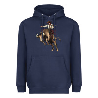 Navy Cowboy bull rodeo Heavyweight Hoodie - HowdyJamesFarm