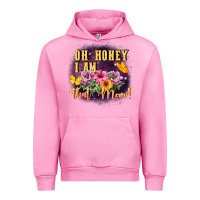 Fuchsia Pink Oh honey i am that mom Urban Hoodie - FaDigitalArtStudio