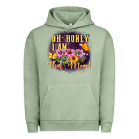 Pigment Oil Green Oh honey i am that mom Urban Hoodie - FaDigitalArtStudio