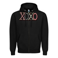 Black xoxo digital valentines day Zipper Hoodie - Bettercallsaul