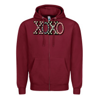Burgundy xoxo digital valentines day Zipper Hoodie - Bettercallsaul