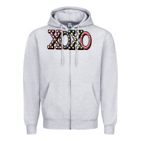 Heather Grey xoxo digital valentines day Zipper Hoodie - Bettercallsaul