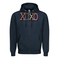 Navy xoxo digital valentines day Zipper Hoodie - Bettercallsaul