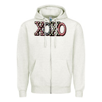 Oatmeal Heather xoxo digital valentines day Zipper Hoodie - Bettercallsaul