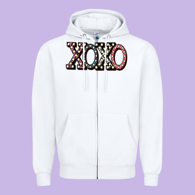 Xoxo Digital Valentines Day Zipper Hoodie Designed By Bettercallsaul