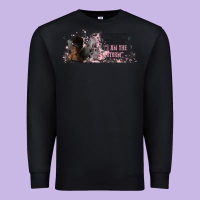 I Am The Storm With Girl And Butterflies Premium Sweatshirt Designed By Tumblerdesignbyshophia