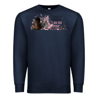 Navy i am the storm with girl and butterflies Premium Sweatshirt - TumblerDesignByShophia