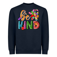 Navy autism be kind Heavyweight Sweatshirt - NancyCooperArtShop