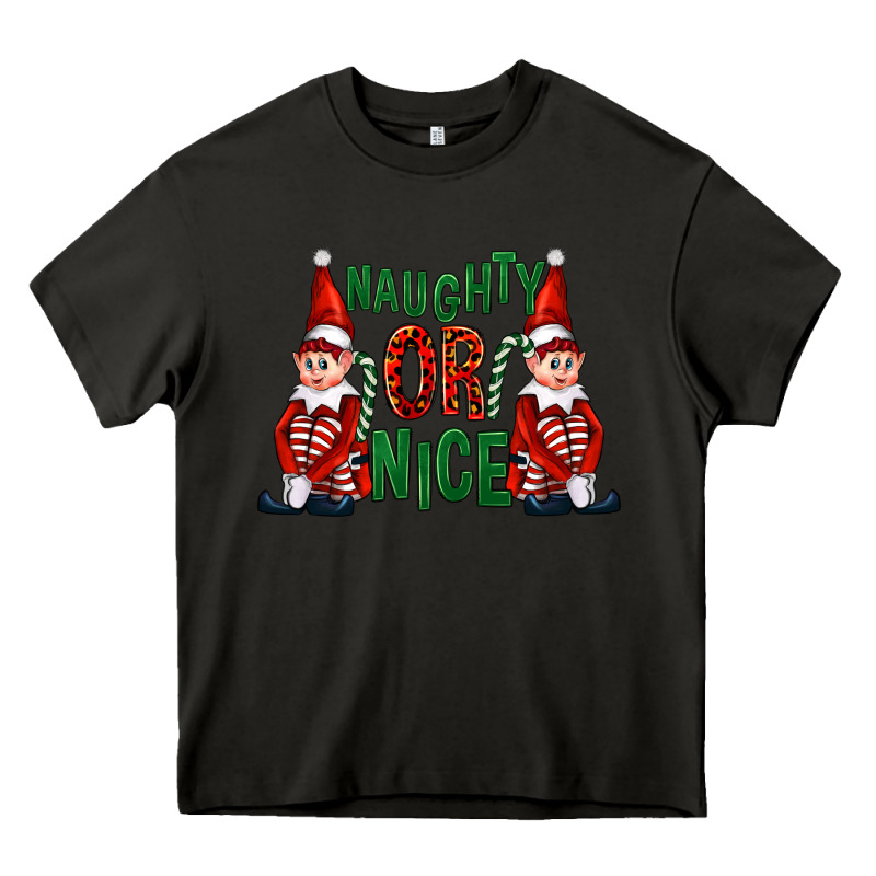 Naughty Or Nice Christmas Elfs Heavy Core Tee by FaDigitalArtStudio | Teevron