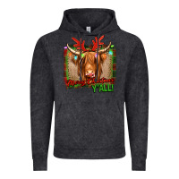 Vintage Black merry christmas y'all highland cow Vintage Hoodie - Jasminsmagicworld
