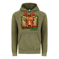 Vintage Olive merry christmas y'all highland cow Vintage Hoodie - Jasminsmagicworld