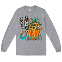 Heather Grey hello fall Long Sleeve Tee - JahusDesignShop