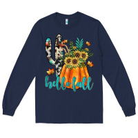 Navy hello fall Long Sleeve Tee - JahusDesignShop