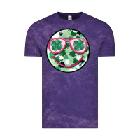 Cloud Purple st patrick's smiley Vintage Tee - MaliasSmallBusiness
