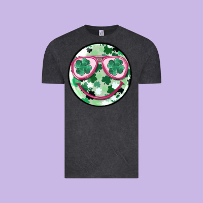 St Patrick's Smiley Vintage Tee Designed By Maliassmallbusiness