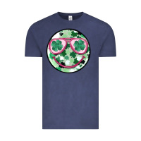 Vintage Denim st patrick's smiley Vintage Tee - MaliasSmallBusiness