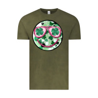 Vintage Olive st patrick's smiley Vintage Tee - MaliasSmallBusiness