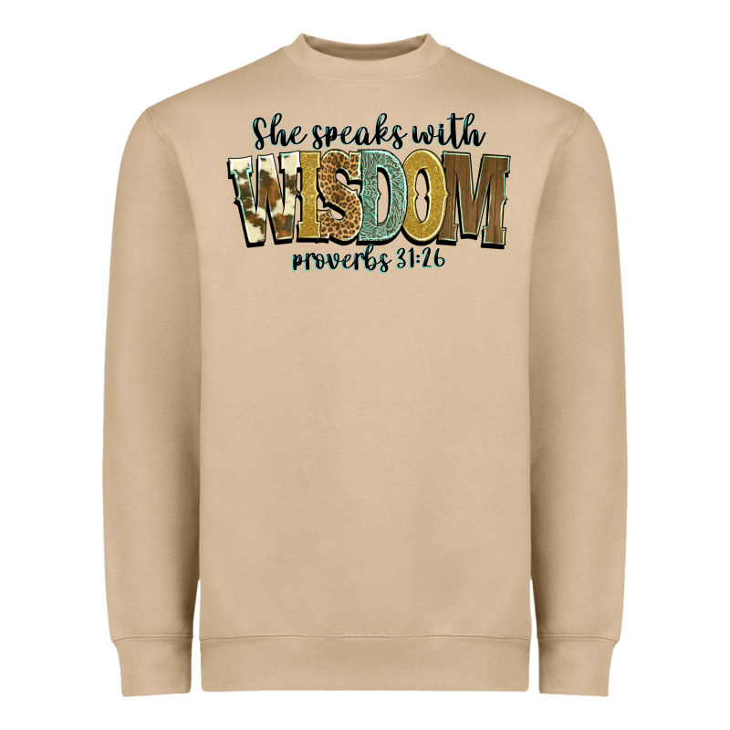 She Speaks With Wisdom Proverbs 31 26 Heavyweight Sweatshirt by NancyCooperArtShop | Teevron